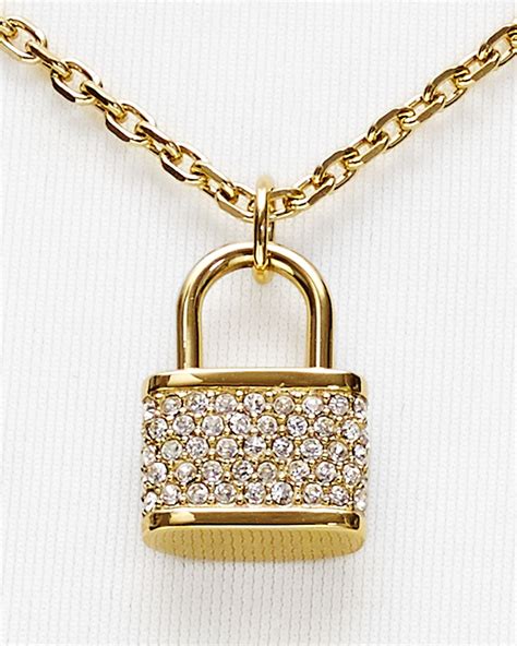 Michael Kors Chain and Padlock Pendant Necklace